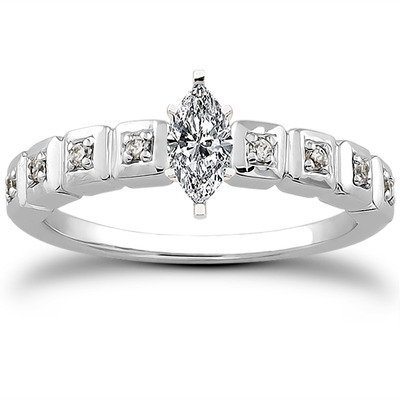 Pave Set Diamond Bridal Ring (0.08 t.c.w.) - view 19