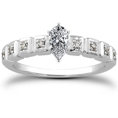 Pave Set Diamond Bridal Ring (0.08 t.c.w.) - view 17