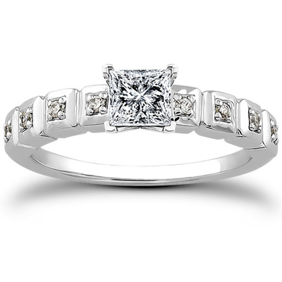 Pave Set Diamond Bridal Ring (0.08 t.c.w.) - view 16