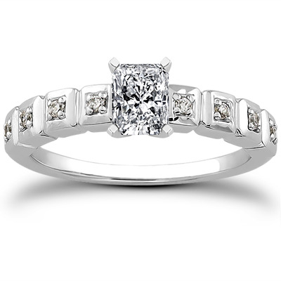 Pave Set Diamond Bridal Ring (0.08 t.c.w.) - view 1