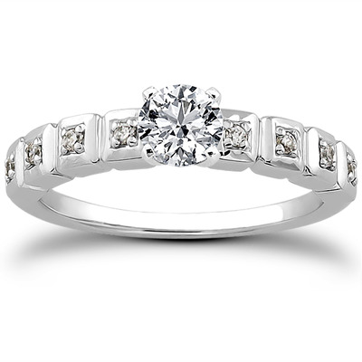 Pave Set Diamond Bridal Ring (0.08 t.c.w.) - view 14