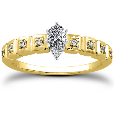 Pave Set Diamond Bridal Ring (0.08 t.c.w.) - view 6