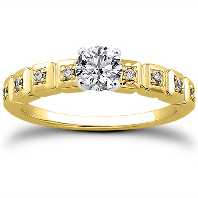 Pave Set Diamond Bridal Ring (0.08 t.c.w.) - view 3