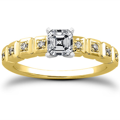 Pave Set Diamond Bridal Ring (0.08 t.c.w.) - view 2