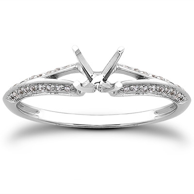 Pave Set Split Shank Diamond Bridal Ring (0.18 t.c.w.) - view 23