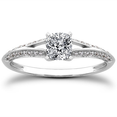 Pave Set Split Shank Diamond Bridal Ring (0.18 t.c.w.) - view 22 of 28