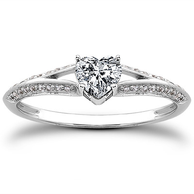 Pave Set Split Shank Diamond Bridal Ring (0.18 t.c.w.) - view 20