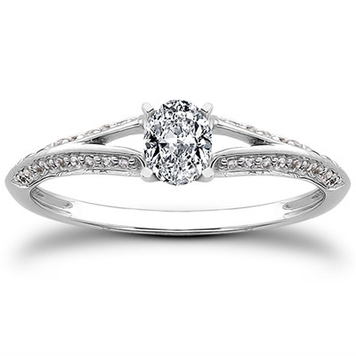 Pave Set Split Shank Diamond Bridal Ring (0.18 t.c.w.) - view 18 of 28