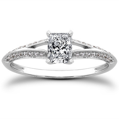 Pave Set Split Shank Diamond Bridal Ring (0.18 t.c.w.) - view 1 of 28