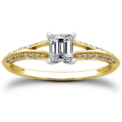 Pave Set Split Shank Diamond Bridal Ring (0.18 t.c.w.) - view 10