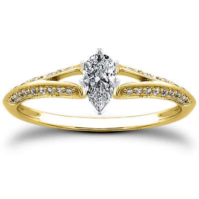 Pave Set Split Shank Diamond Bridal Ring (0.18 t.c.w.) - view 6