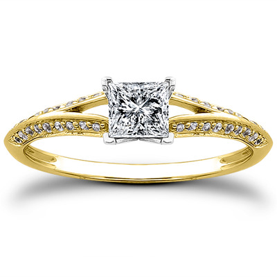 Pave Set Split Shank Diamond Bridal Ring (0.18 t.c.w.) - view 5