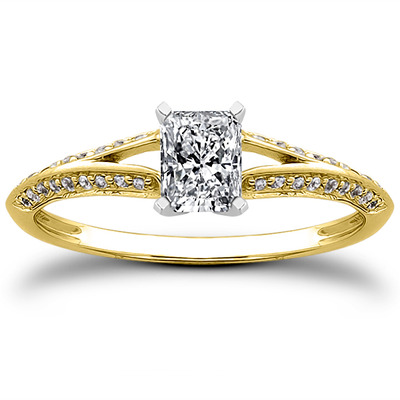 Pave Set Split Shank Diamond Bridal Ring (0.18 t.c.w.) - view 4