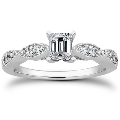 Fancy Shank Petite Diamond Engagement Ring  (0.20 t.c.w.) - view 21