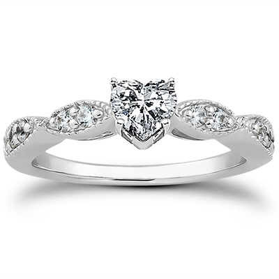 Fancy Shank Petite Diamond Engagement Ring  (0.20 t.c.w.) - view 20