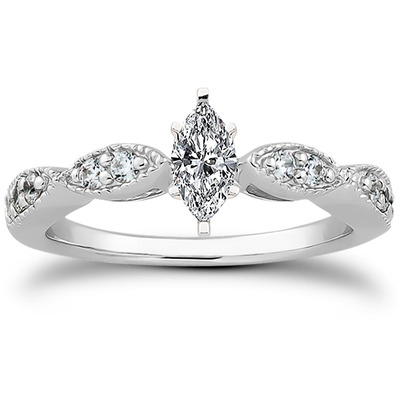 Fancy Shank Petite Diamond Engagement Ring  (0.20 t.c.w.) - view 19