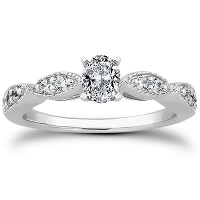 Fancy Shank Petite Diamond Engagement Ring  (0.20 t.c.w.) - view 18