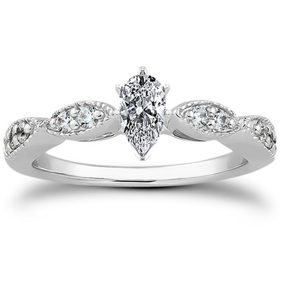 Fancy Shank Petite Diamond Engagement Ring  (0.20 t.c.w.) - view 17