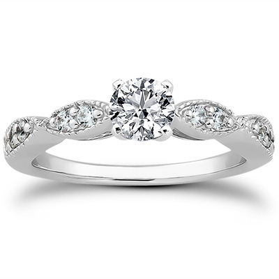 Fancy Shank Petite Diamond Engagement Ring  (0.20 t.c.w.) - view 14 of 28