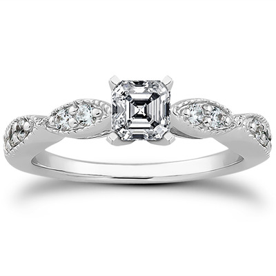 Fancy Shank Petite Diamond Engagement Ring  (0.20 t.c.w.) - view 13