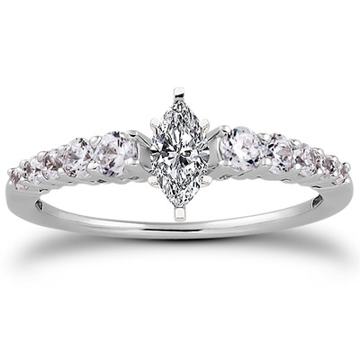 Shared Prong Diamond Engagement Ring (0.37 t.c.w.) - view 19