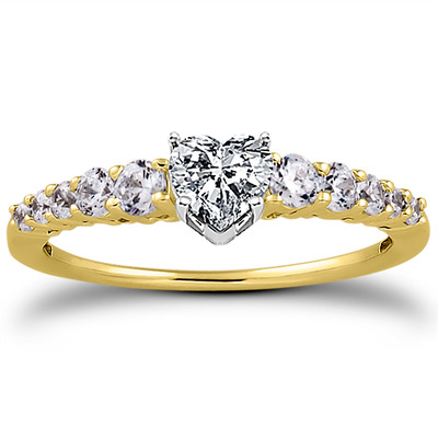 Shared Prong Diamond Engagement Ring (0.37 t.c.w.) - view 9