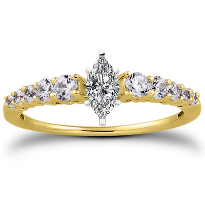 Shared Prong Diamond Engagement Ring (0.37 t.c.w.) - view 8