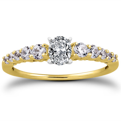 Shared Prong Diamond Engagement Ring (0.37 t.c.w.) - view 7