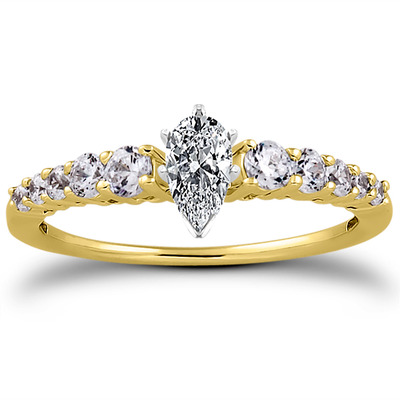 Shared Prong Diamond Engagement Ring (0.37 t.c.w.) - view 6