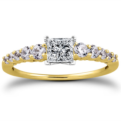 Shared Prong Diamond Engagement Ring (0.37 t.c.w.) - view 5