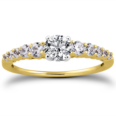 Shared Prong Diamond Engagement Ring (0.37 t.c.w.) - view 3