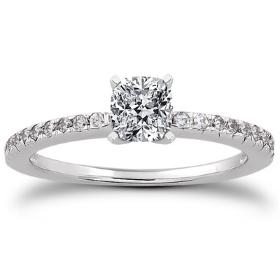 Petite Pave Set Diamond Bridal Ring (0.20 t.c.w.) - view 22