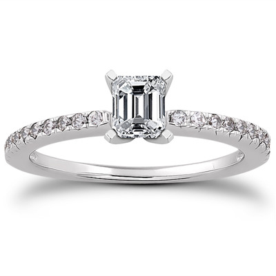 Petite Pave Set Diamond Bridal Ring (0.20 t.c.w.) - view 21