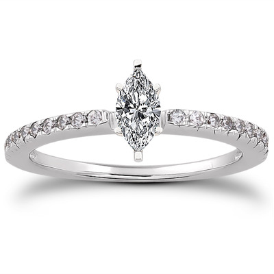 Petite Pave Set Diamond Bridal Ring (0.20 t.c.w.) - view 19