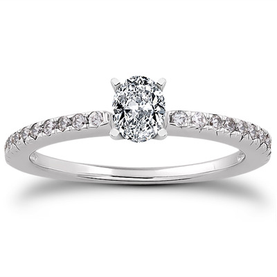 Petite Pave Set Diamond Bridal Ring (0.20 t.c.w.) - view 18