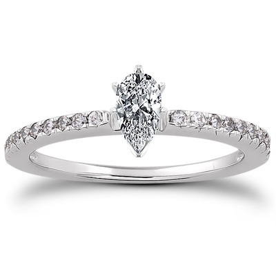 Petite Pave Set Diamond Bridal Ring (0.20 t.c.w.) - view 17