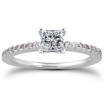 Petite Pave Set Diamond Bridal Ring (0.20 t.c.w.) - view 16