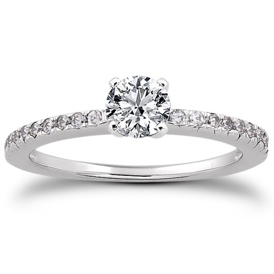 Petite Pave Set Diamond Bridal Ring (0.20 t.c.w.) - view 14