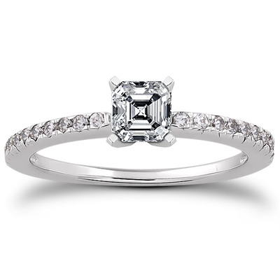 Petite Pave Set Diamond Bridal Ring (0.20 t.c.w.) - view 13