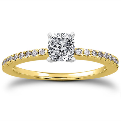 Petite Pave Set Diamond Bridal Ring (0.20 t.c.w.) - view 11