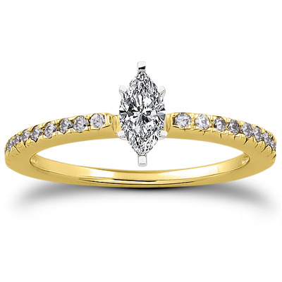 Petite Pave Set Diamond Bridal Ring (0.20 t.c.w.) - view 8