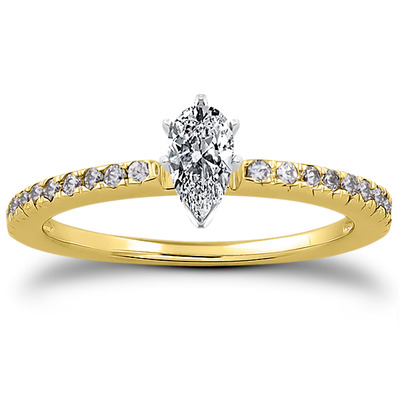 Petite Pave Set Diamond Bridal Ring (0.20 t.c.w.) - view 6