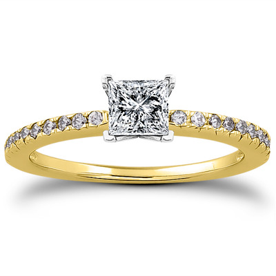 Petite Pave Set Diamond Bridal Ring (0.20 t.c.w.) - view 5