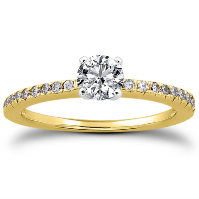 Petite Pave Set Diamond Bridal Ring (0.20 t.c.w.) - view 3