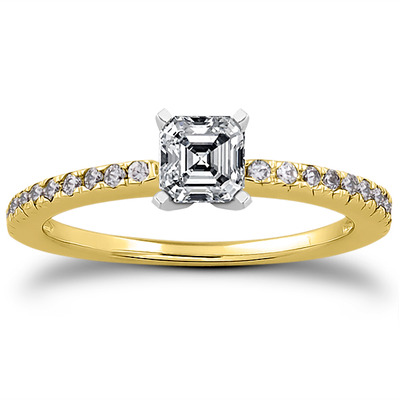 Petite Pave Set Diamond Bridal Ring (0.20 t.c.w.) - view 2