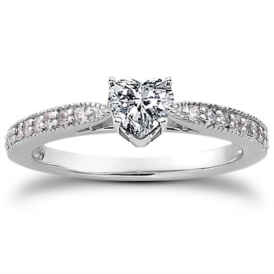 Classic Pave Set Cathedral With Mill Grained Edge Diamond Bridal Ring - view 20