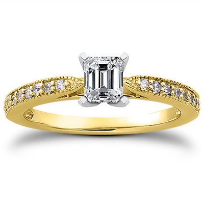 Classic Pave Set Cathedral With Mill Grained Edge Diamond Bridal Ring - view 10