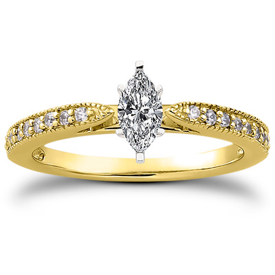 Classic Pave Set Cathedral With Mill Grained Edge Diamond Bridal Ring - view 8