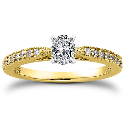 Classic Pave Set Cathedral With Mill Grained Edge Diamond Bridal Ring - view 7