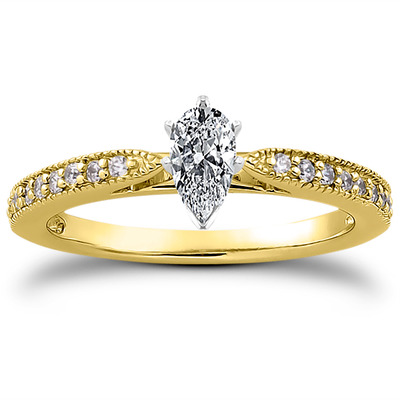 Classic Pave Set Cathedral With Mill Grained Edge Diamond Bridal Ring - view 6